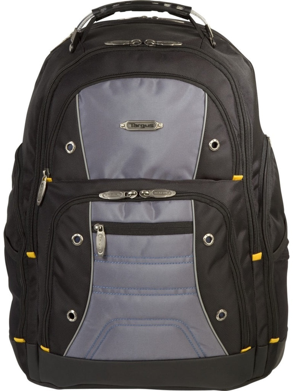 Targus Black and Gray Laptop Backpack with Yellow Accents
